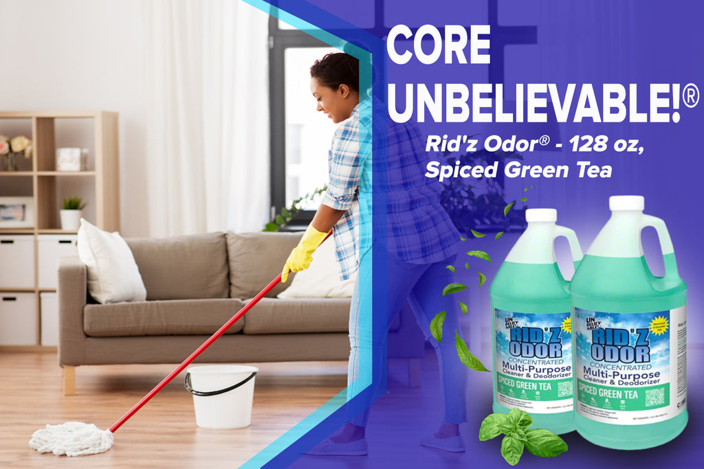 Elevate Every Breath with Core Unbelievable!® Rid'z Odor® - 128 oz, Spiced Green Tea: Unleash Aroma Awakenings!
