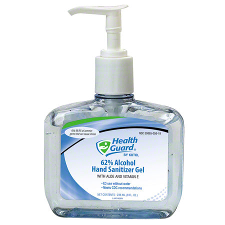 Health Guard® 62% Alcohol Hand Sanitizer Gel - 8 oz. Pump Bottle