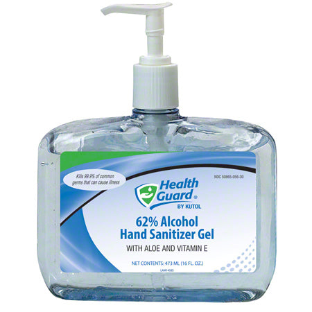 Health Guard® 62% Alcohol Hand Sanitizer Gel - 16 oz. Pump Bottle