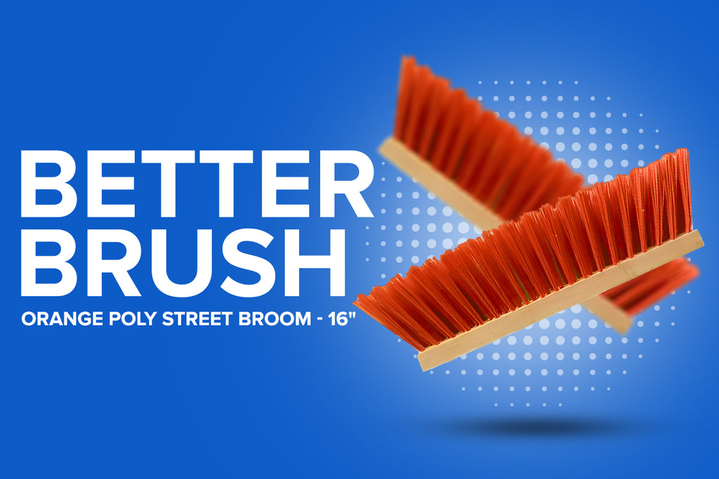 Level Up Your Cleanliness with the Better Brush Orange Poly Street Broom - 16"