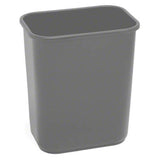 Continental Commercial Plastic Wastebasket -28 1/8 Qt,Grey