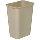 Continental Commercial Plastic Wastebasket -41 1/4 Qt, Beige